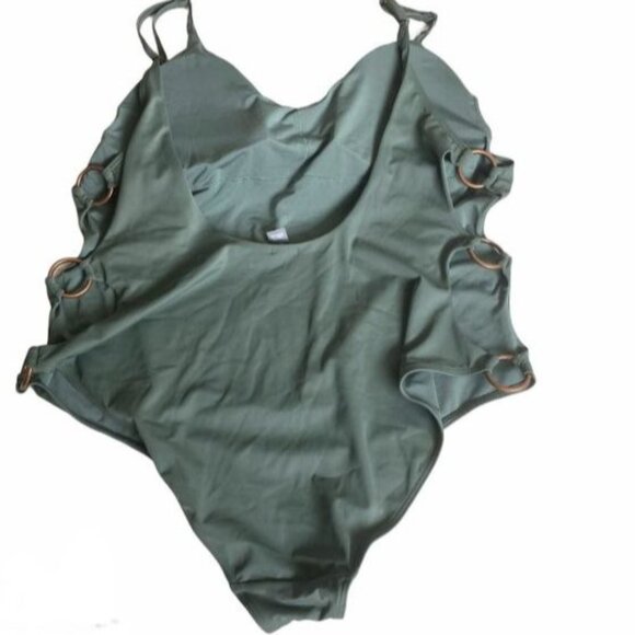 Aerie Ribbed One-Piece Swimsuit - Green - Women's SP (SmallSlim) - Picture 3 of 10